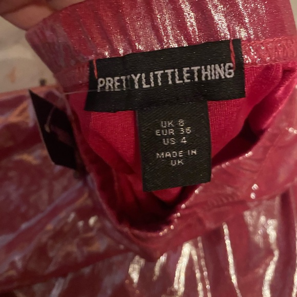 Pretty Little Thing Micro Mini Pink Metallic Mini Skirt - NWT - Picture 12 of 14